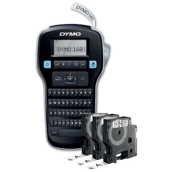 DYMO 2181011 - LabelManager 160p Portable Label Maker Value Pack. 3x D1 Rolls of Tape 12mm x