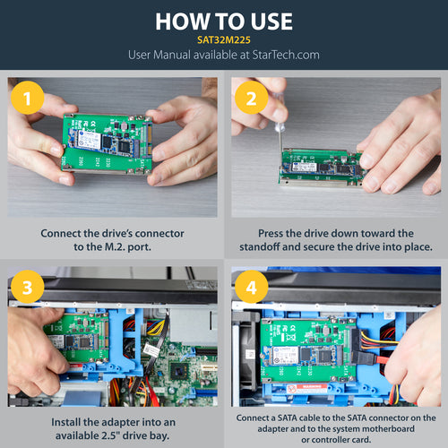 StarTech.com SAT32M225 - M.2 NGFF SSD to SATA Adapter Converter