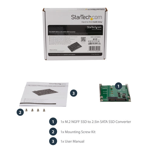 StarTech.com SAT32M225 - M.2 NGFF SSD to SATA Adapter Converter