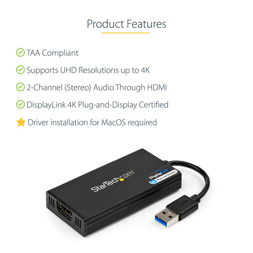 StarTech.com USB32HD4K - USB 3.0 to HDMI Adapter - 4K