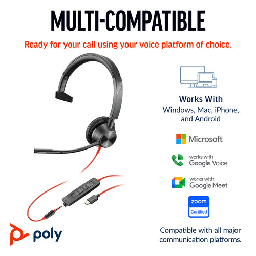 HP 8X218AA - Poly BW 3315 -M USB-C HS +USB-C/A
