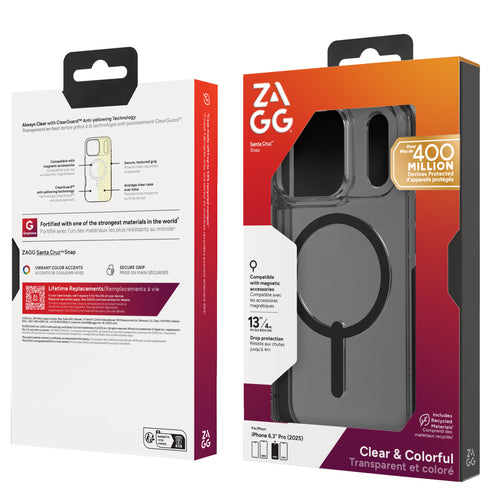 ZAGG Santa Cruz Snap Case, Apple 17 Pro, MidnightBlack (v1) - iPhone 17 Pro