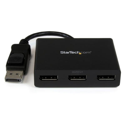 StarTech.com MSTDP123DP 3-Port Multi Monitor Adapter DisplayPort 1.2 MST Hub - Dual 4K 30Hz & 1x 1080p - Video Splitter for Extended Desktop Mode on Windows PCs Only - DP to 3x DP Monitors