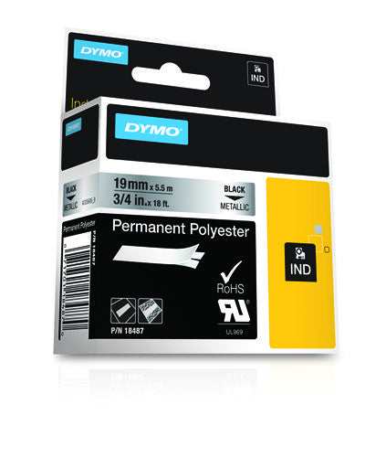 18487 - Dymo Rhino 19mm Perm Poly Metl