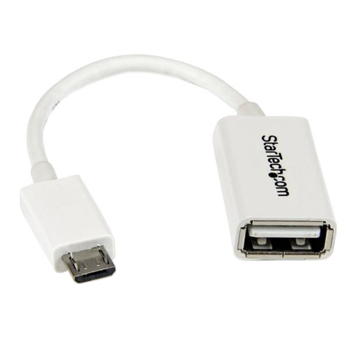 UUSBOTGW - STARTECH.COM 5IN WHITE MICRO USB TO USB OTG HOST ADAPTER M/F LTW