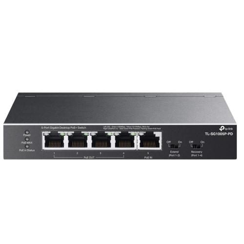 TP-Link TL-SG1005P-PD 5-Port Gigabit Desktop PoE+ Switch with 1-Port PoE++ In