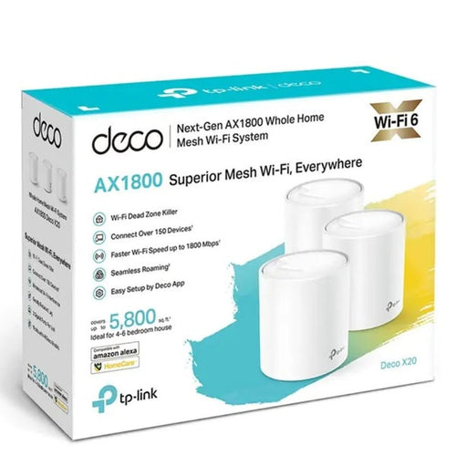 TP-Link Deco X20(3-pack) AX1800 Whole Home Mesh Wi-Fi System/Up To 530 sqm Co...