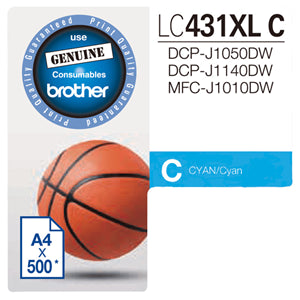 BCK88XLC - Brother LC431XLC Cyan High Yield Ink Cartridge