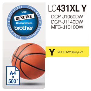 BCK88XLY - Brother LC431XLY Yellow High Yield Ink Cartridge