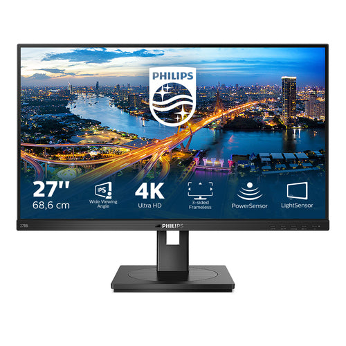 278B1/75 - PHILIPS 278B1/75 27" 16:9 4K UHD IPS LCD, 60HZ, 4MS, DP, HDMI, USB (4), H/ADJ, SPKR, 4YR