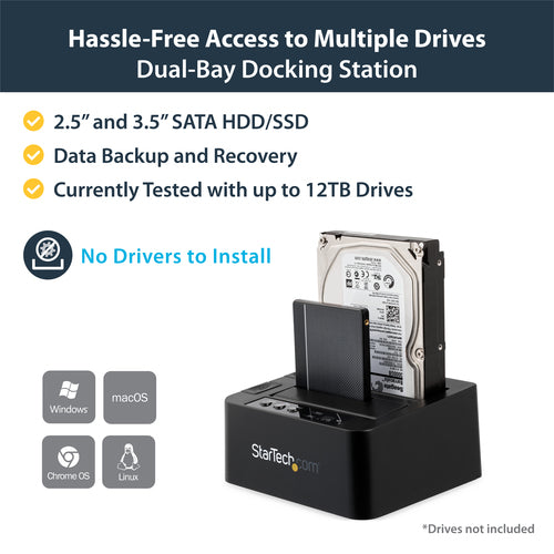 StarTech.com SDOCK2U33RE - USB 3.0 / eSATA HDD/SSD Duplicator Dock