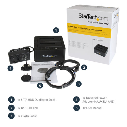 StarTech.com SDOCK2U33RE - USB 3.0 / eSATA HDD/SSD Duplicator Dock