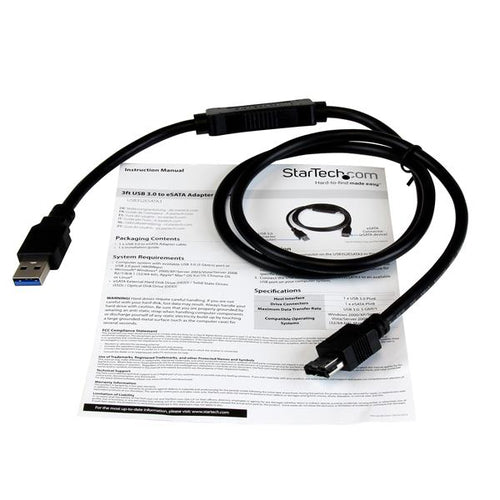 StarTech.com USB3S2ESATA3 - USB 3.0 to eSATA HDD/SSD/ODD 3ft Cable