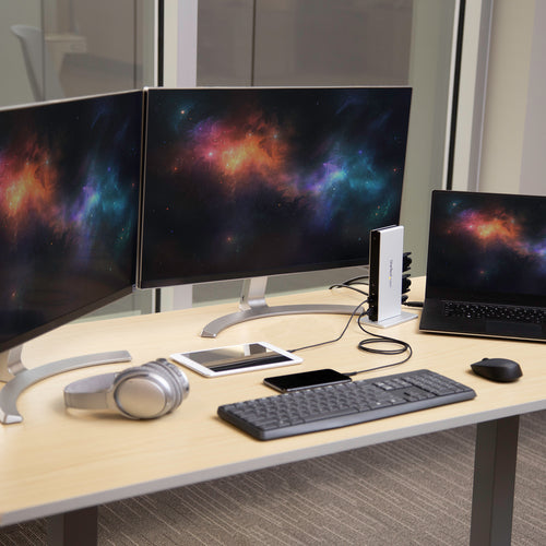 USB3SDOCKDD - STARTECH.COM USB 3.0 DOCKING STATION DUAL MONITOR DVI/VGA/HDMI, 5XUSB, GBE 3 YR