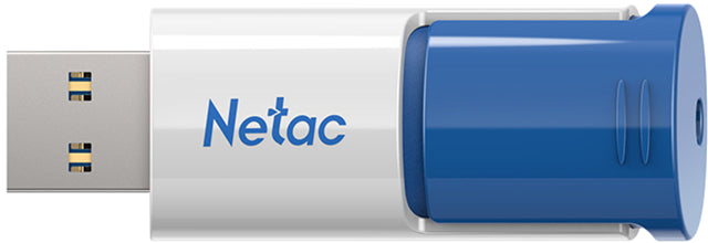Netac U182 USB3 Flash Drive 64GB UFD Retractable Blue/White 
