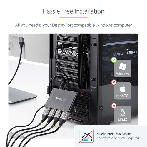 StarTech.com MSTDP124DP - MST Hub - DisplayPort to 4x DisplayPort