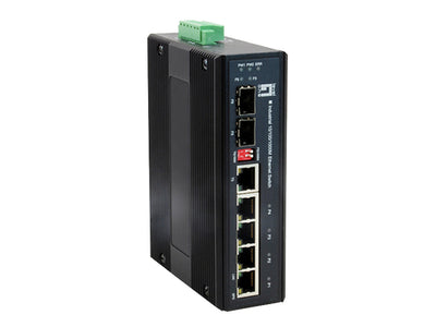 LevelOne IES-0600 - 6-Port Gigabit Industrial Switch 1 x SFP 1 x SFP/RJ45 Combo -40°C to 75°C DIN-Rail
