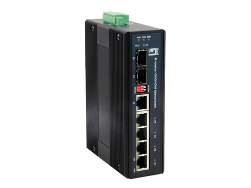 LevelOne IES-0600 - 6-Port Gigabit Industrial Switch 1 x SFP 1 x SFP/RJ45 Combo -40°C to 75°C DIN-Rail