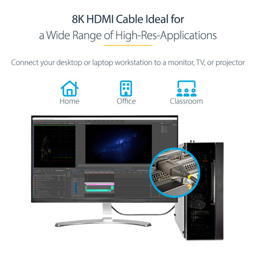 StarTech.com HDMM21V2M - 6ft 2m Certified HDMI 2.1 Cable - 8K/4K