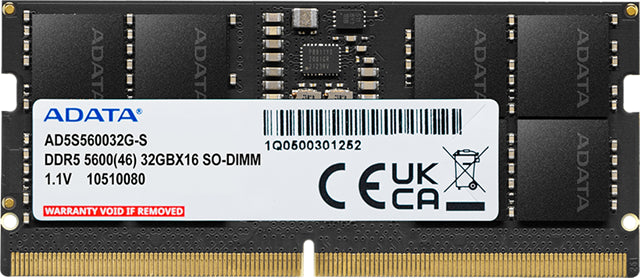 ADATA 32GB DDR5-5600 2048x8 SODIMM Lifetime wty NB2436