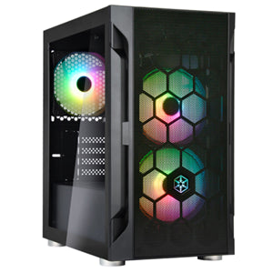 SilverStone Fara H1M mATX Case - Glass Window + ARGB fans HT