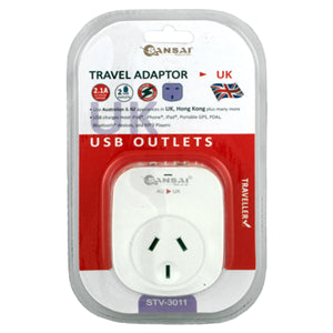 SPB0192 - Sansai Outbound USB Travel Adapter - NZ/AU to UK Plug