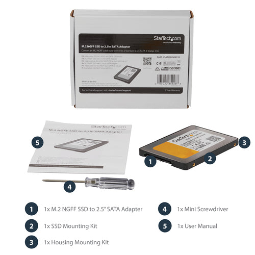 StarTech.com SAT2M2NGFF25 - M.2 NGFF SSD to 2.5in SATA III Adapter