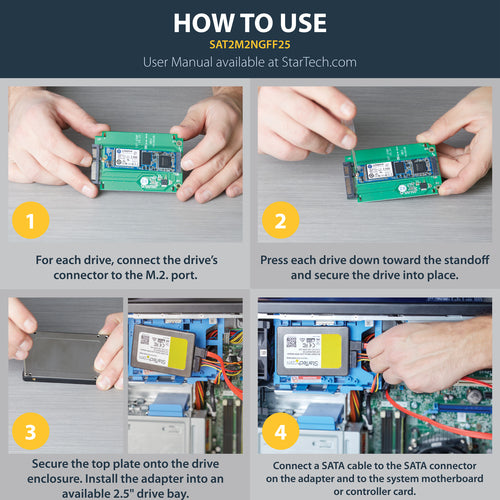 StarTech.com SAT2M2NGFF25 - M.2 NGFF SSD to 2.5in SATA III Adapter