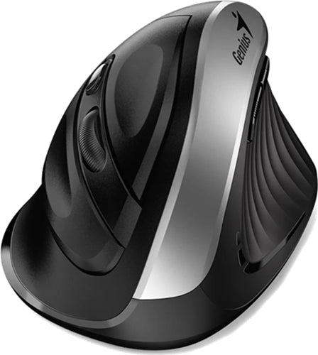 Genius Ergo 8250S Silent Vertical Mouse Silver Grey + Black 