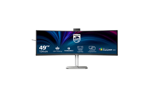 49B2U6903CH/75 - PHILIPS 49B2U6903CH/75 49" 32:9 CURVE DUAL QHD,HDMI,DP,TB4,RJ45,AI CAM,SPKR,4YR