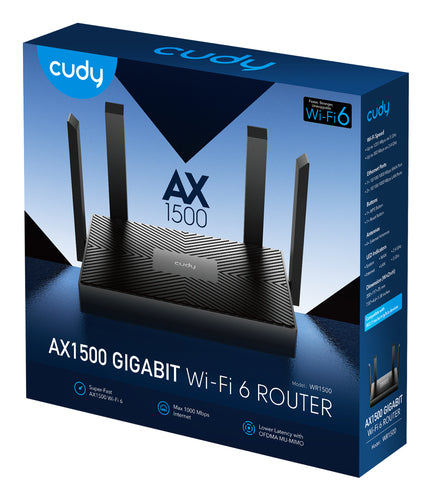 CUDY WR1500 - AX1500 Gigabit Dual Band Wi-Fi 6 Router w/ AP Mode Built-in 4-Stream Dual-Band Wi-Fi 6