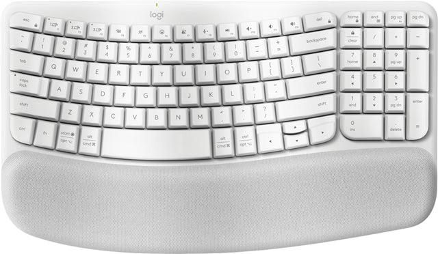 Logitech Wave Keys Wireless Ergo Keyboard - White KB2573