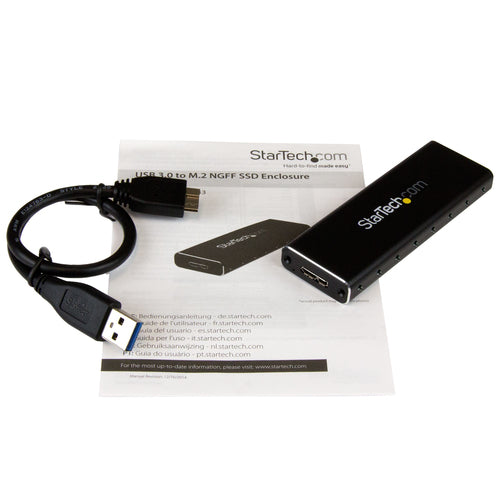 SM2NGFFMBU33 - STARTECH.COM M.2 SSD ENCLOSURE FOR M.2 SATA SSD - USB 3.0 5GBPS - ALUMINUM 2 YR