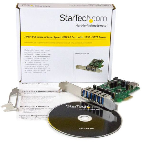 PEXUSB3S7 - STARTECH.COM 7 PORT PCI EXPRESS USB 3.0 CARD - STANDARD & LOW-PROFILE 2 YR