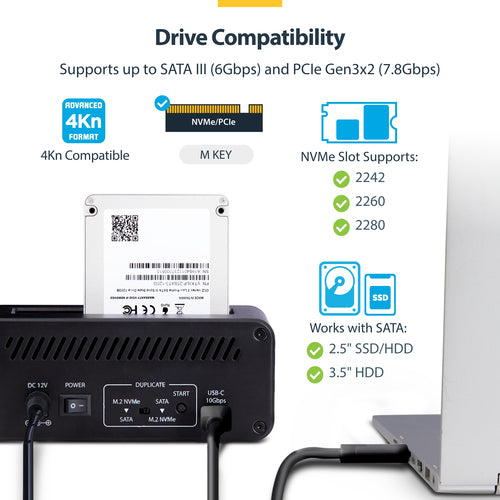 StarTech.com N2-M2-SSD-DUPLICATOR - M.2 NVMe to 2.5/3.5IN SATA Duplicator