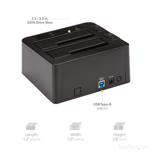 StarTech.com SDOCK2U313 - USB 3.1 Gen 2 (10Gbps) Dual-bay Dock