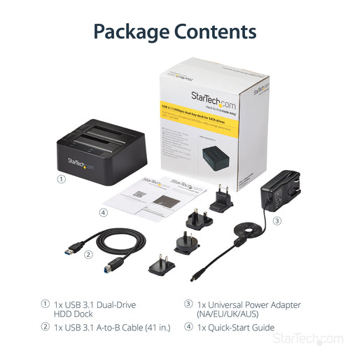 StarTech.com SDOCK2U313 - USB 3.1 Gen 2 (10Gbps) Dual-bay Dock