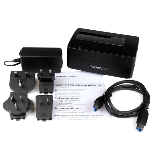 StarTech.com SDOCKU313 - USB 3.1 Gen 2 (10Gbps) Single-bay Dock