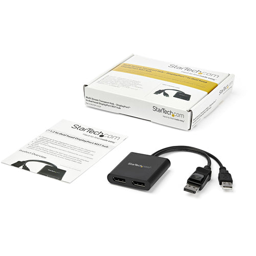 StarTech.com MSTDP122DP - MST hub - DisplayPort to 2x DisplayPort