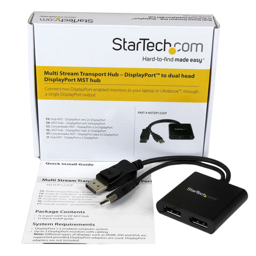 StarTech.com MSTDP122DP - MST hub - DisplayPort to 2x DisplayPort