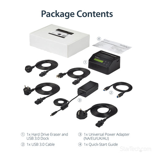 StarTech.com SDOCK1EU3P - USB 3.0 STANDALONE DRIVE ERASER DOCK