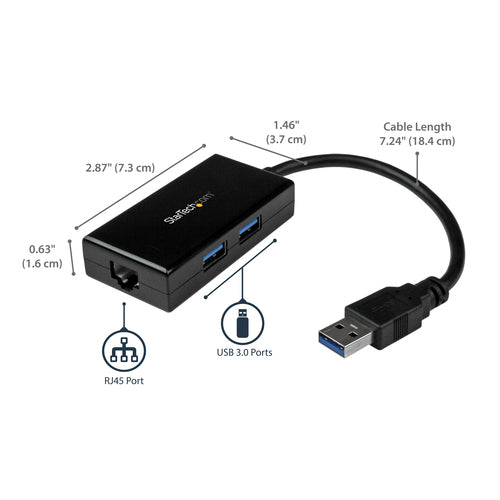 StarTech.com USB31000S2H - USB 3 TO GIGABIT NETWORK ADAPTER HUB