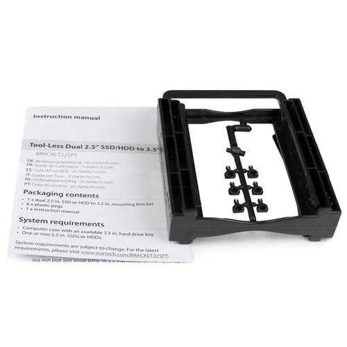 STARTECH.COM DUAL 2.5" SSD/HDD MOUNTING BRACKET- 3.5 DRIVE BAY -TOOL-LESS 2 YR