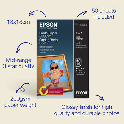 Epson C13S042545 - FOTOPAPIER GLÄNZEND 13X18CM 50 BLATT IN