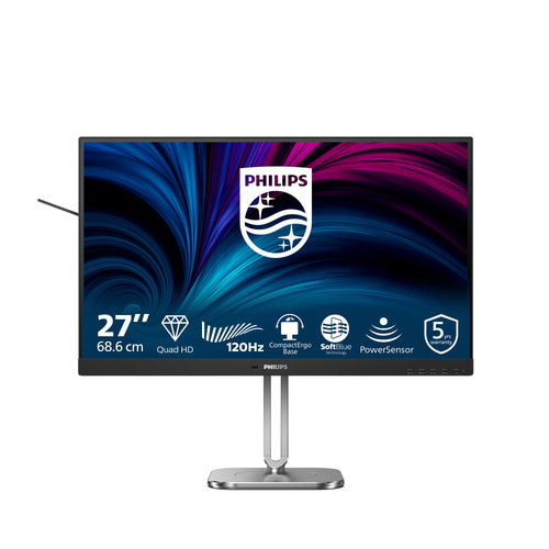 27B2N4500/75 - PHILIPS 27B2N4500/75 27" 16:9 2K QHD IPS LED 120HZ, 4MS, HDMI, DP, USB-C, SPK, H/ADJ, 4YR
