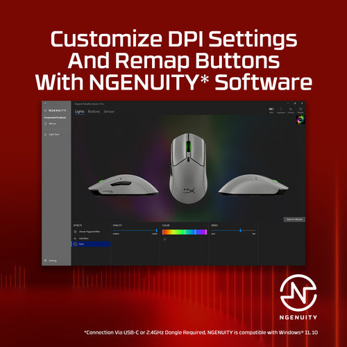 HP A1KY5AA - HYPERX PULSEFIRE HASTE 2 PRO - 4K WIRELESS GAMING MOUSE