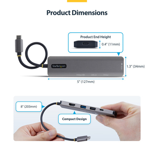 StarTech.com 164B-USBC-MULTIPORT - USB-C HDMI Multiport Hub 4K 60Hz