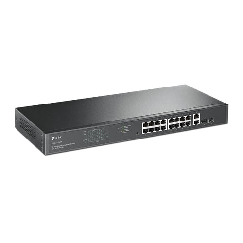 TL-SG1218MPE - TP-Link TL-SG1218MPE 16-Port Gigabit Easy Smart PoE+ Switch with 2 x SFP, 16-Port PoE+ (Max 192W), Rackmount Kit Included