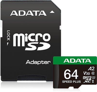 FS359-X64 - ADATA Speed Plus microSDXC UHS-I U3 A2 V30 Karte mit Adapter 64GB