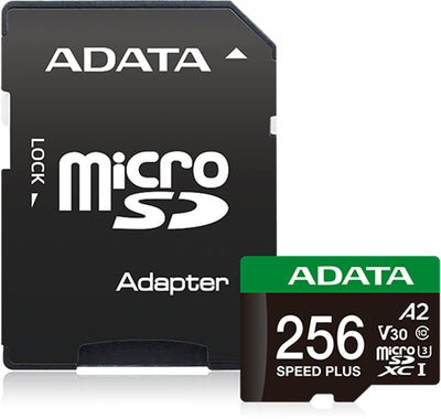 FS359-Y56 - ADATA Speed Plus microSDXC UHS-I U3 A2 V30 Card with Adapter 256GB